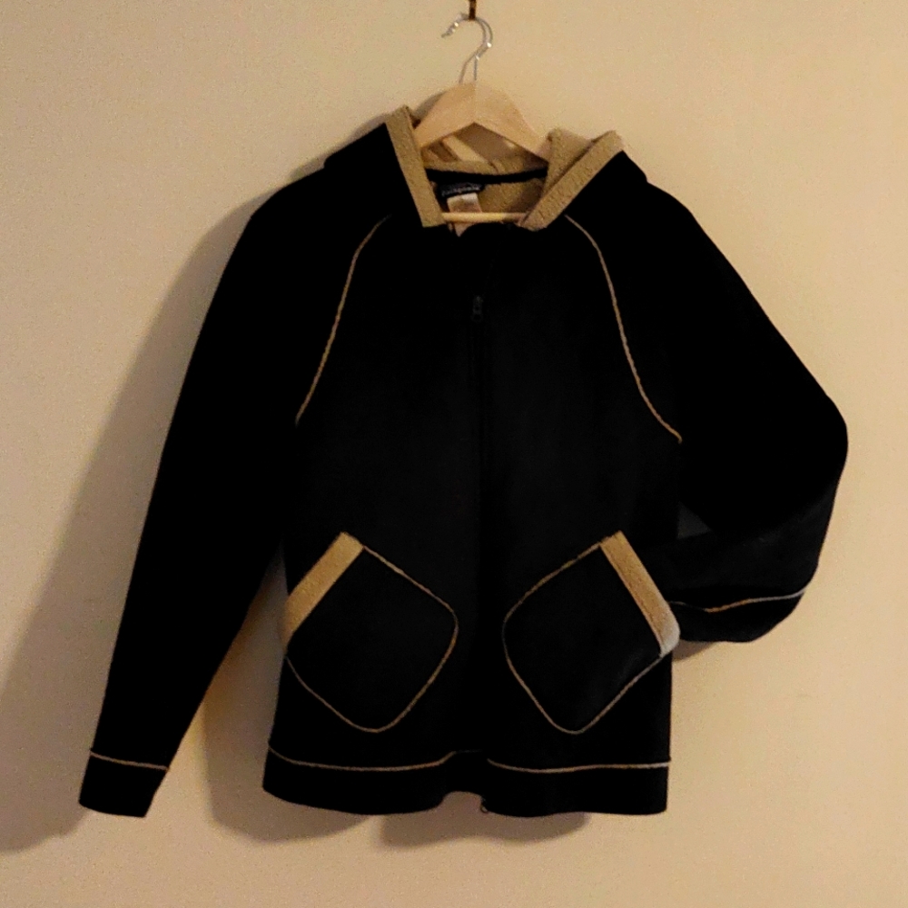 Women's Large Patagonia Faux suede and Sherpa fleece lined Winter Hoodie Jacket
